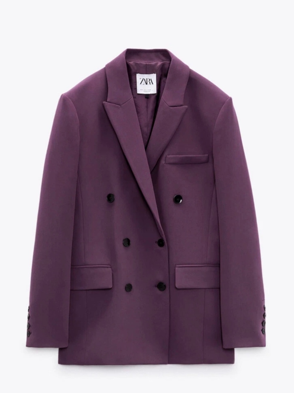ZARA Double-Breasted Purple Blazer and pants